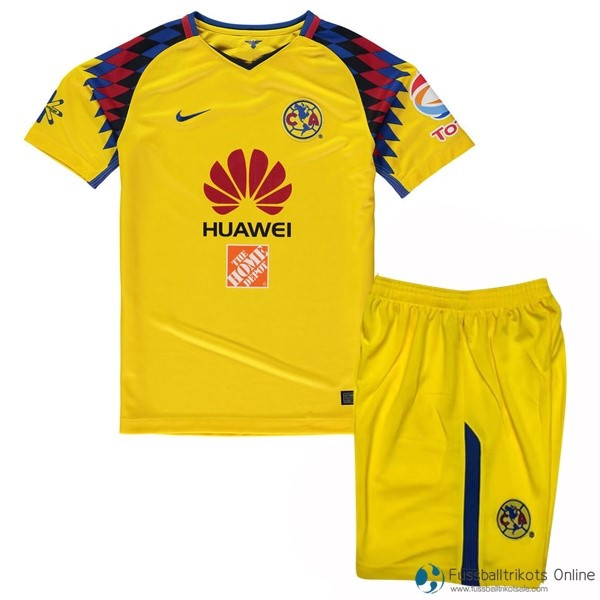 Club América Trikot Kinder Ausweichs 2017-18 Gelb Fussballtrikots Günstig